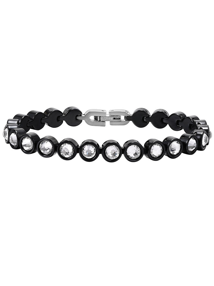 Hip-hop Trend Diamond Studded Black Ceramic Bracelet