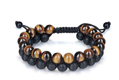 Tiger’s Eye & Lava Stone Bracelet – Natural Healing Energy Beads for Men