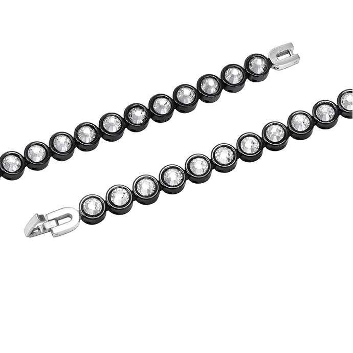 Hip-hop Trend Diamond Studded Black Ceramic Bracelet