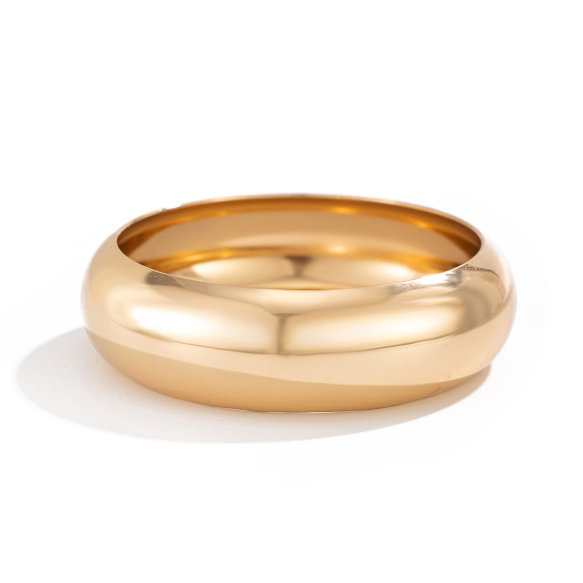 Exaggerated Metal Simple Glossy Wide Round Bracelet