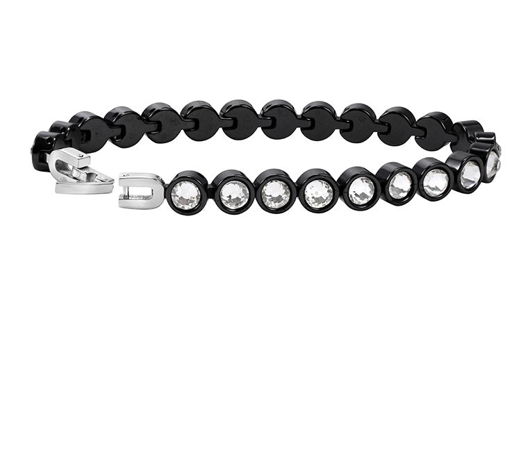 Hip-hop Trend Diamond Studded Black Ceramic Bracelet