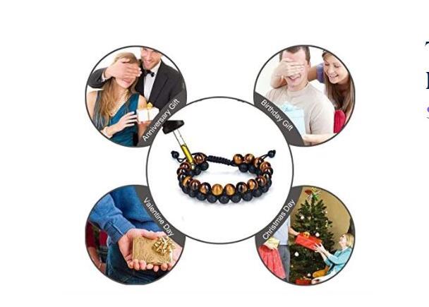 Tiger’s Eye & Lava Stone Bracelet – Natural Healing Energy Beads for Men