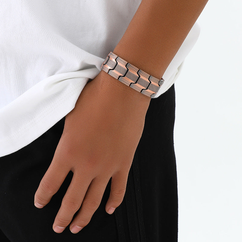 Bronze Magnet Bracelet | Retro Three-Row Detachable Couple Fashion Bracelet