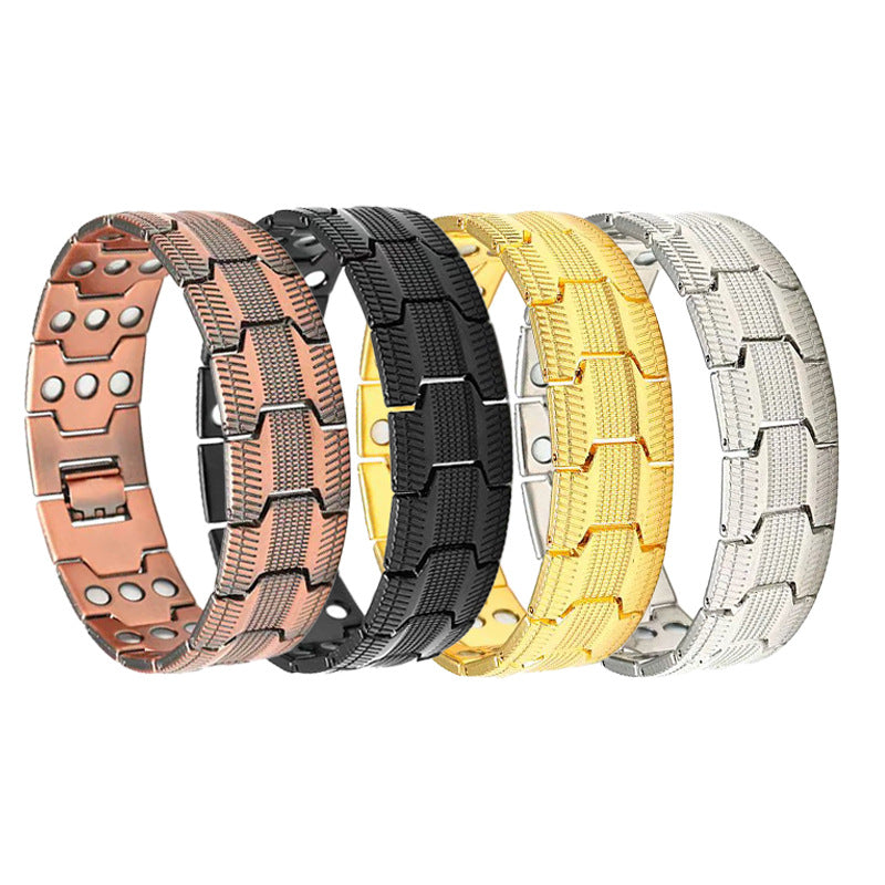 Bronze Magnet Bracelet | Retro Three-Row Detachable Couple Fashion Bracelet