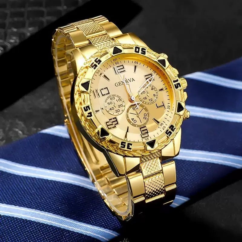 Blue Light Glass Men's Business Steel Belt Quartz Watch