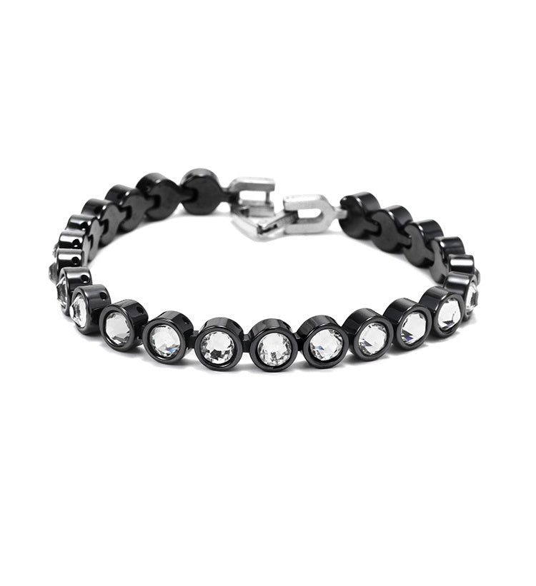 Hip-hop Trend Diamond Studded Black Ceramic Bracelet
