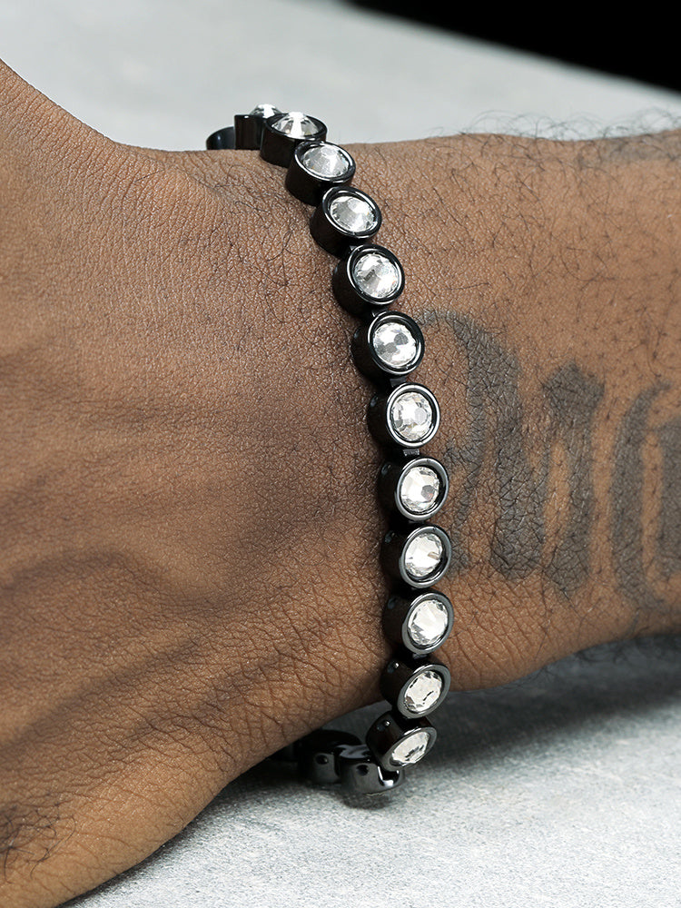 Hip-hop Trend Diamond Studded Black Ceramic Bracelet